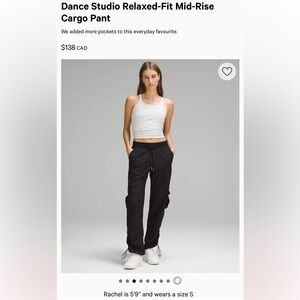 Dance Studio Relaxed-Fit Mid-Rise Cargo Pan, like new, size XS